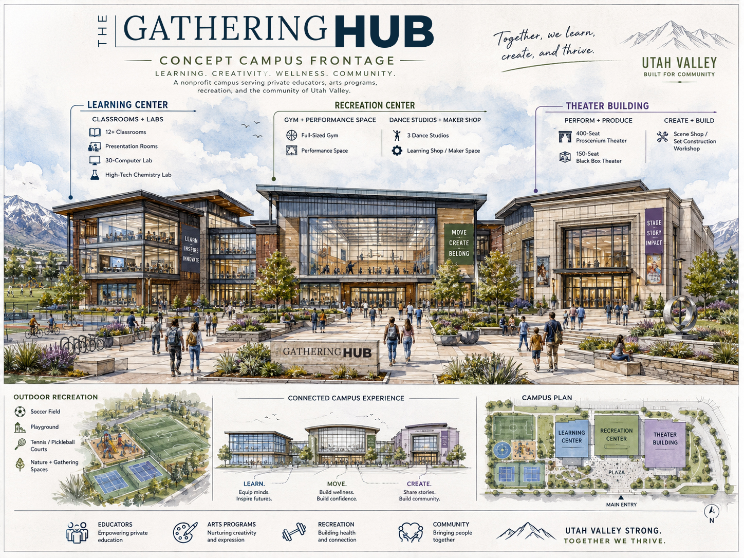 The Gathering Hub campus concept rendering